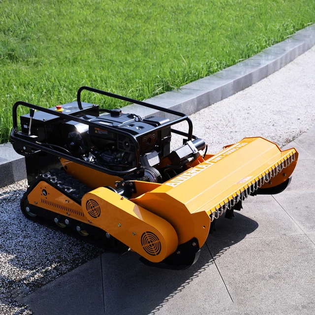 Customized All-Terrain Pulverizer Lawn Mower Self-Propelled Remote Control Intelligent Automatic Crawler Farm Engine For Grass 6
