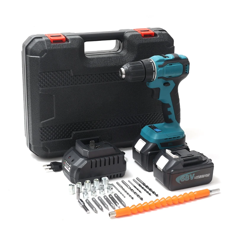 

Ударная Беспроводная бесщеточная отвертка, 1800 об/мин, электрическая дрель, электроинструмент «сделай сам», молоток, перезаряжаемый с батареей и аксессуарами