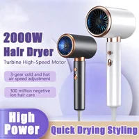 2000W Professional Hair Dryer 3 Gear Negative Lonic Blow Dryer Hot Cold Wind Air Brush Low Noise Strong Power Home Salon Tool 1