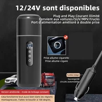 Bouilloire électrique portable 12V 24V, tasse chauffante pour voiture, 500 ml, chauffage de voyage, artefact d'isolation intelligent en acier inoxydable, affichage OLED 2