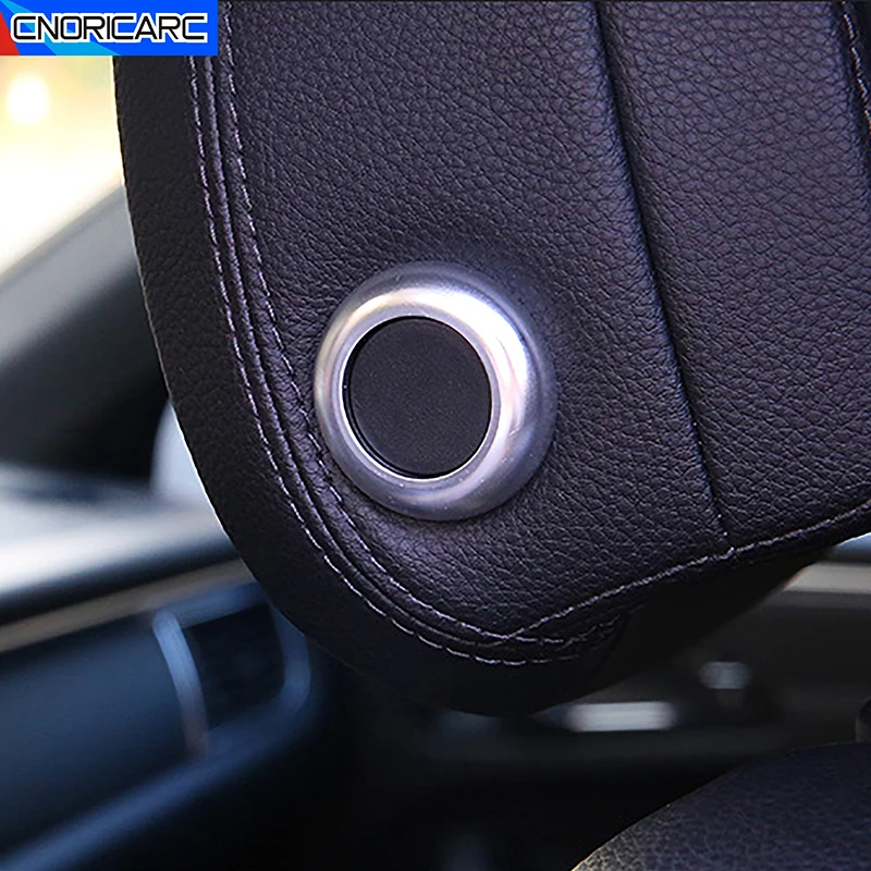 Accessori Per Auto Sedile Poggiatesta Pulsante Di Regolazione Anelli Cerchi Cornice Decorazione Adesivo Anello Copertura Trim Per Porsche Macan 2014-2