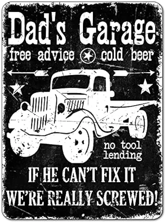 

Подарок отцу в гараж, металлическая вывеска для мастерской отца, домашний декор, Настенный декор, знаки на день рождения в саду и дворе, табличка с винтажным принтом