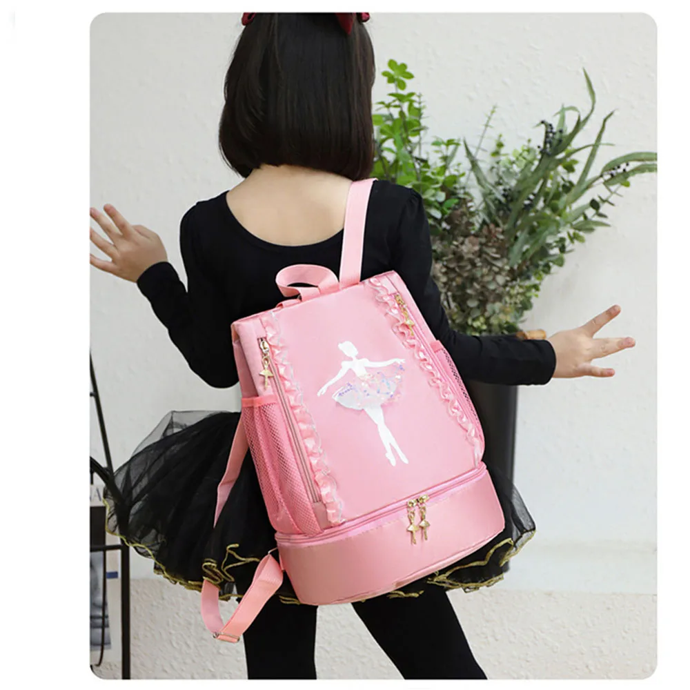 Personalised Embroidery Ballet Dance Backpack with Separate Shoe Compartment,Little Girls Ballerina Bag for Dance Toddler Bag 3
