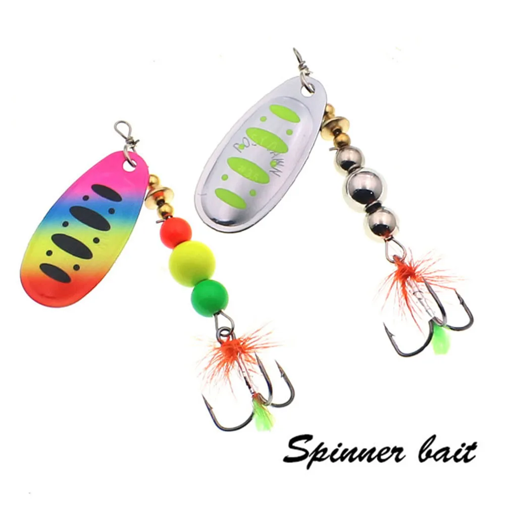 Spinner Lure 1 Pz 9G Con Piuma Treble Hook Metal Spoon Lure Hard Fishing Lure Fishing Tackle Bait