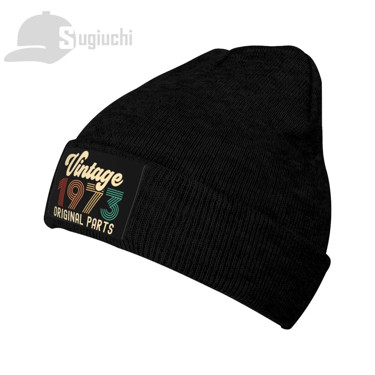 

Vintage 1973 Original parts Birthday Top Print Men Women Unisex Knitted Hat Winter Autumn Beanie Cap Warm Bonnet