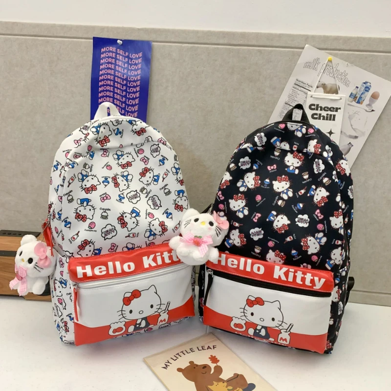 2024 New Hello Kitty Backpack Women's Cute Large Capacity Backpack Elementary School Middle and High School School Bag