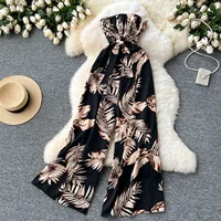 Women's Jumpsuit Elegant Sexy Suspender Printed Jumpsuits Casual Hip Waist Overalls Romper For Women Spring Summer 2024 - Image 5