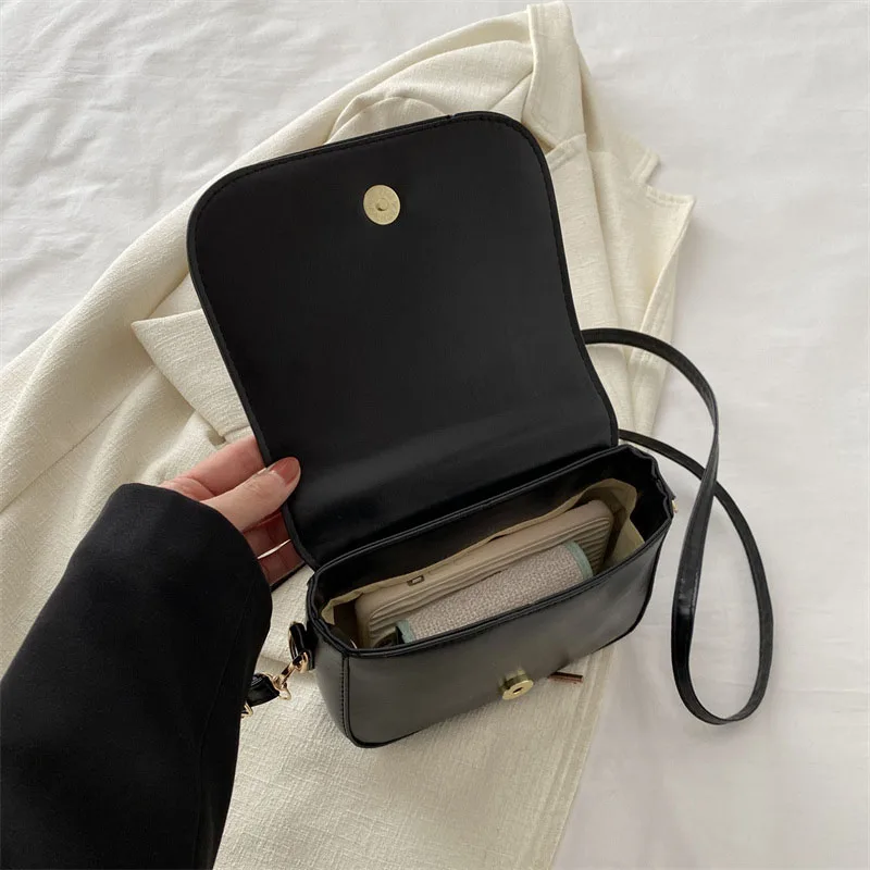 Women Square Single Shoulder Bag Solid Color PU Handbag Female Fashion All-match Messenger Bags For Ladies Casual Phone Bags