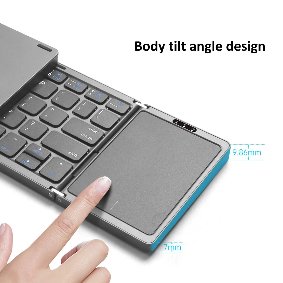 teclado dobrável bluetooth recarregável portátil mini usb com fio teclado com touchpad mouse para android pc tablet do dispositivo
