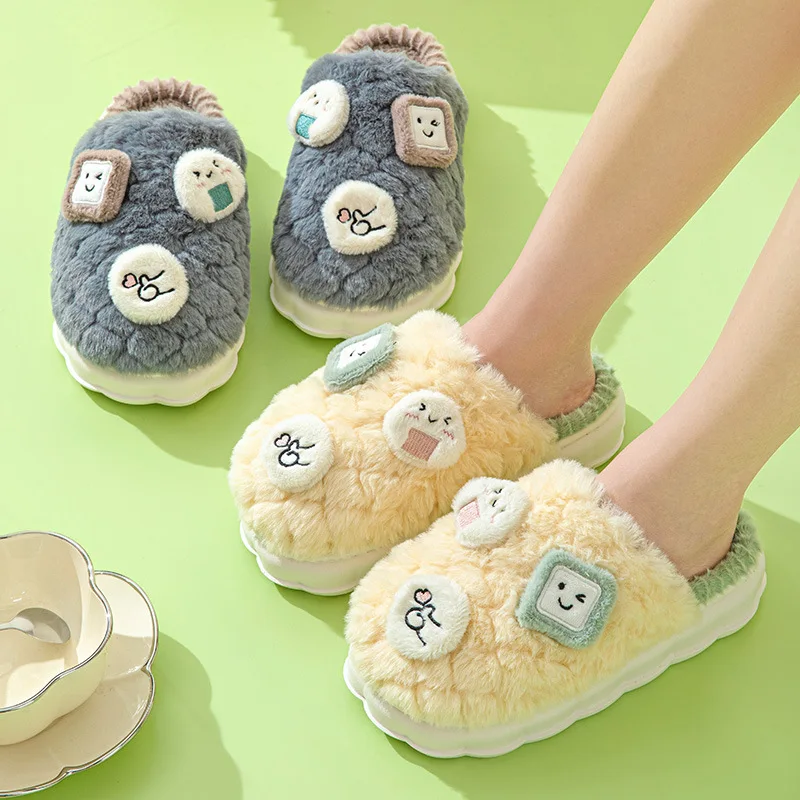 

Шлепанцы мягкие льняные для мужчин и женщин, симпатичные теплые домашние тапочки, сланцы для дома, с мехом, плоская подошва, для Дуду, весна-лето