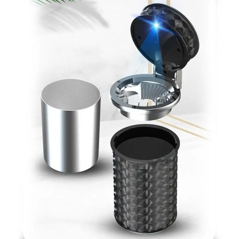 

Ashtray For Car Tiny Ash Tray Mini Ashtray With LED Light And Lid Multipurpose Ash Container For Home Car Hotel Offices