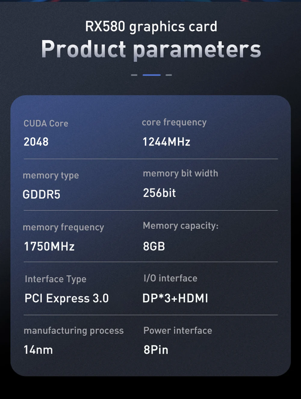 SEJISHI SJS RX 580 8GB 2048SP 256Bit GDDR5 Gaming Card placa de video AMD Radeon RX580 8G Promotion Graphics Video Card PC HDMI