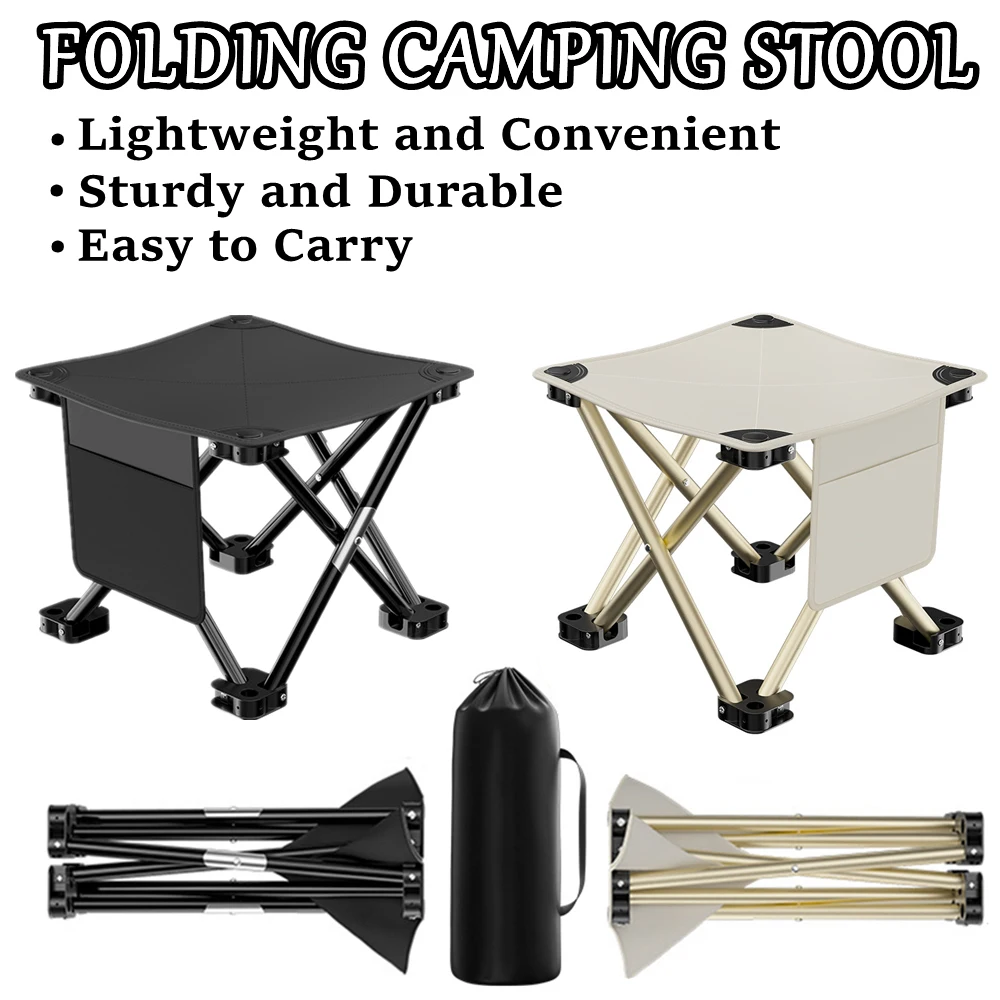 Camping Stool Ultralight Folding Compact Lightweight Stool Camping Fishing Hiking Gardening Outdoor Travel Carry Bag