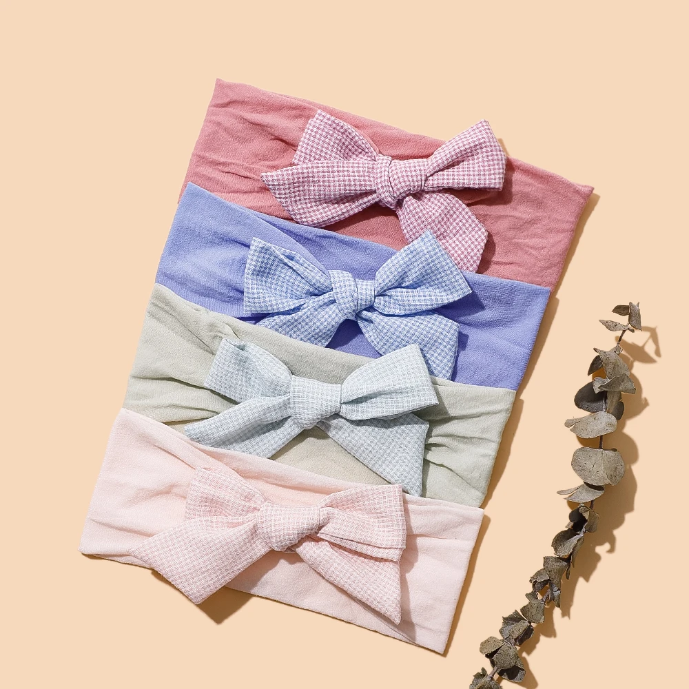 

Baby Accessories For Newborn Toddler Kids Baby Girl Boy Hairband Nylon Bows Headdress Solid Color Cute Princess Baby Headband
