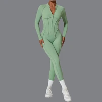 Women's tracksuit Gym Workout Sports clothes outfit zipper Jumpsuit Yoga Fitness overalls Set open Back Bodysuits suit for women - Image 4