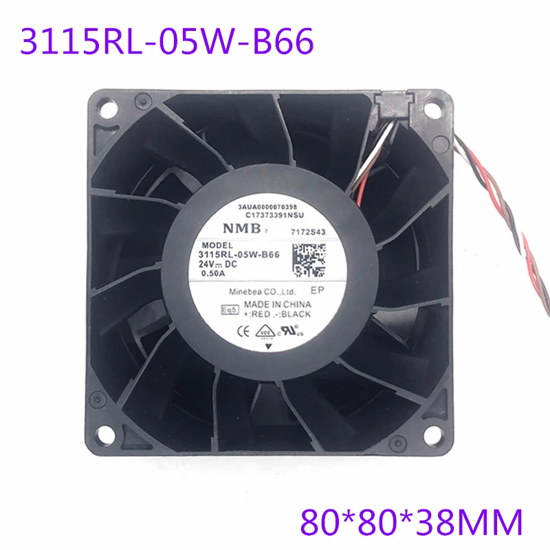 Original Novo 3115rl05w-b66 24v 0.5a 8038 8cm 4-wire com Plugue Original Acs880 Inversor Ventilador de Refrigeração