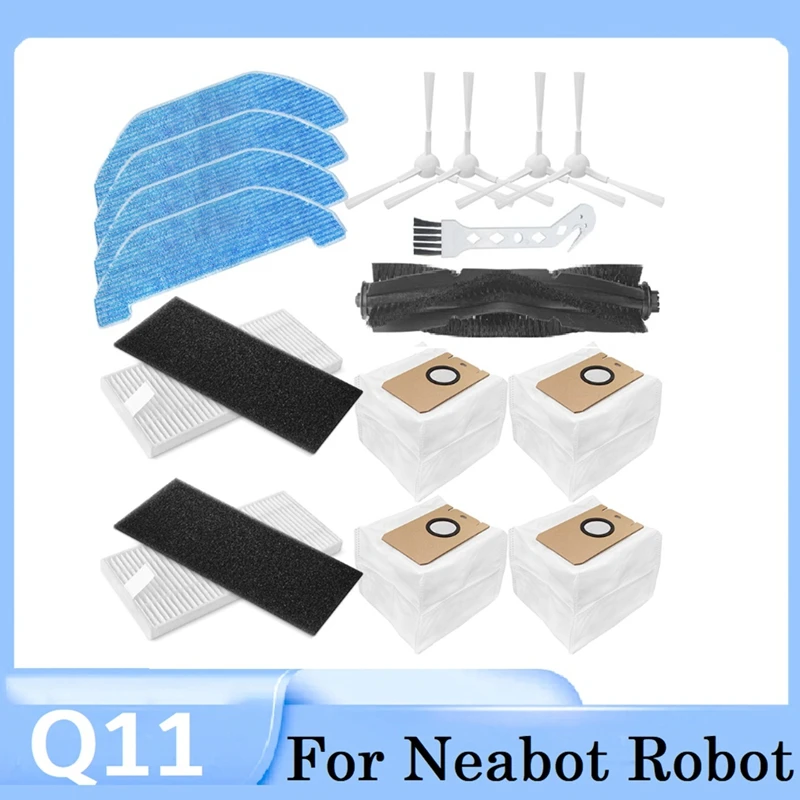 

16Pcs For Neabot Q11 Robot Vacuum Cleaner Accessories Main Side Brush Mop Cloth HEPA Filter Dust Bag Replacement Parts