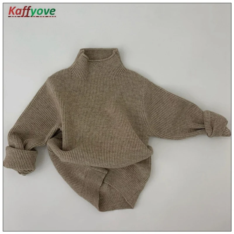 

Детский осенне-зимний свитер Kaffyove для мальчиков, однотонный, на день рождения, новинка, детская одежда с длинным рукавом для младенцев, 3 цвета