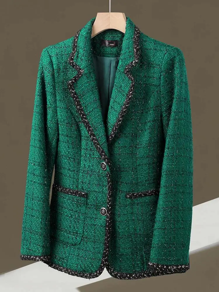 Korea Casual Spring Single Breasted Blazer Women Slim Long Sleeveless Blazer Jacket Female Elegant Office Lady Patchwork Coat