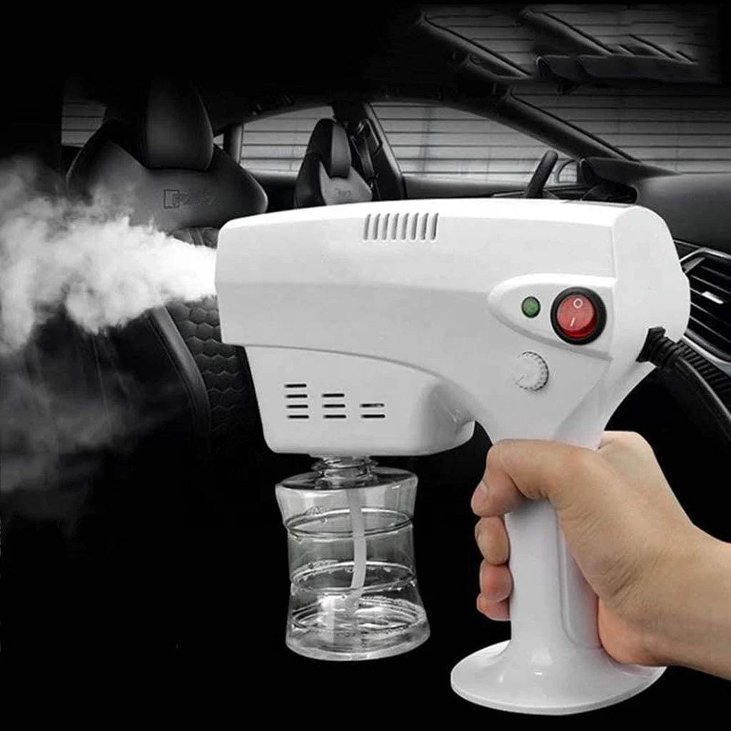 

Rechargeable Handheld Fog Machine Stage Smoke Blue Light Nano Steam Gun Hair Spray Atomization Disinfection