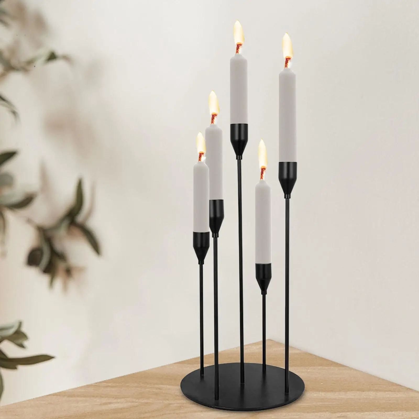 Metal Candlestick Taper Candle Holder 18x37.5cm/7x15inch Traditional with 5