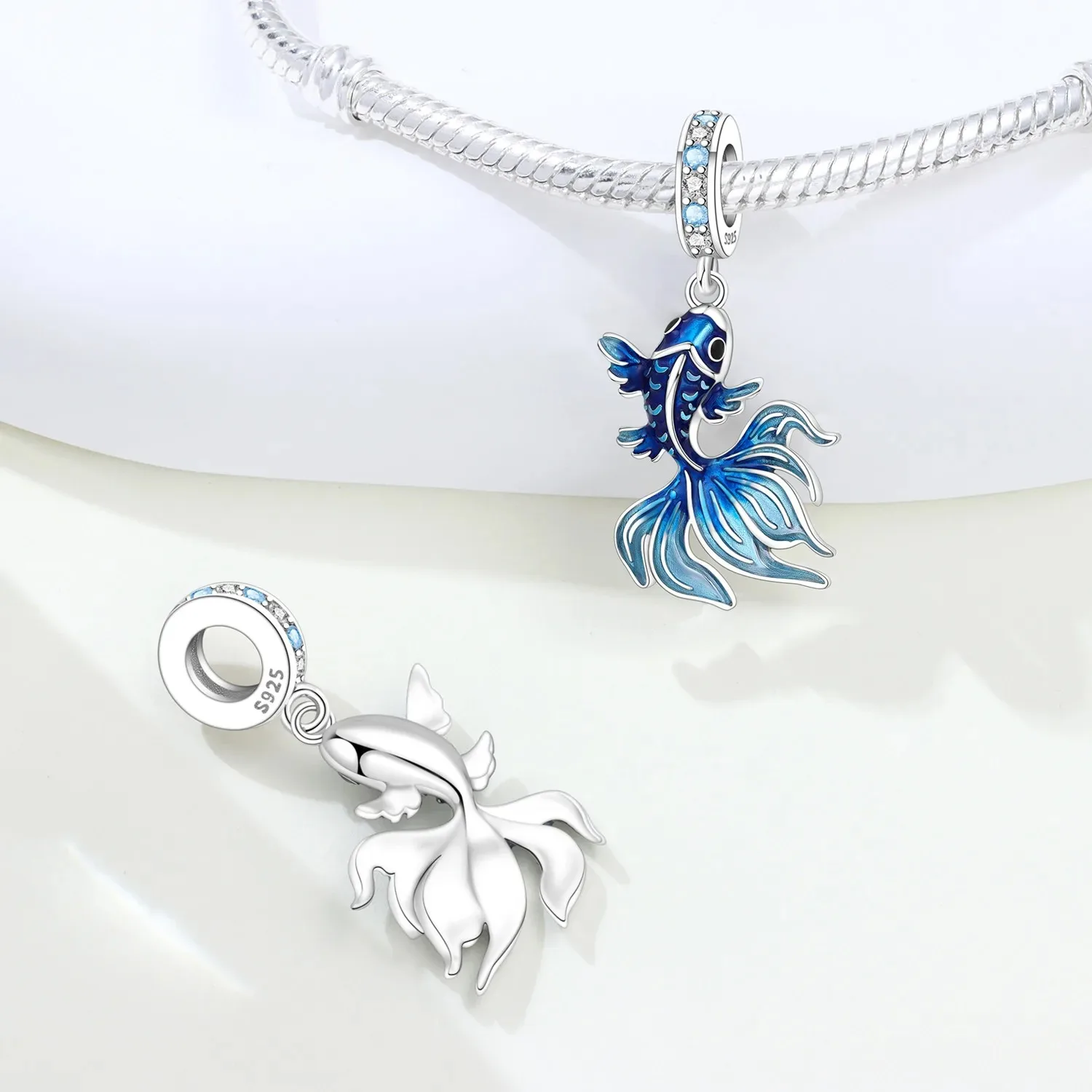 Ocean Blue Silver Charm 3