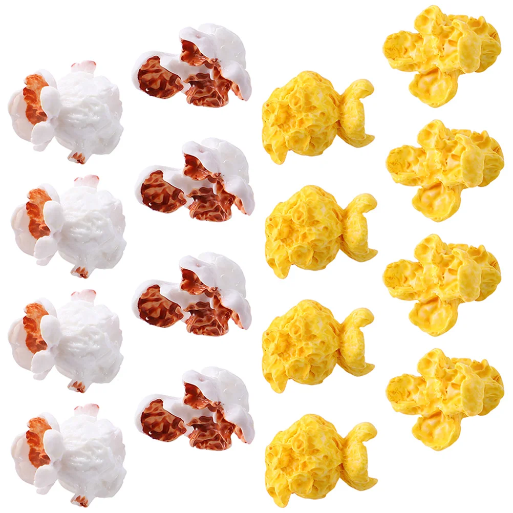 

50 Pcs Artificial Popcorn Creative Decor Model Mini Accessory DIY Plastic Imitation Decoration