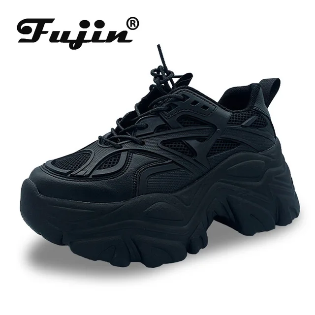 Женские кроссовки на платформе Fujin, повседневные дышащие кроссовки на платформе 7 см 1