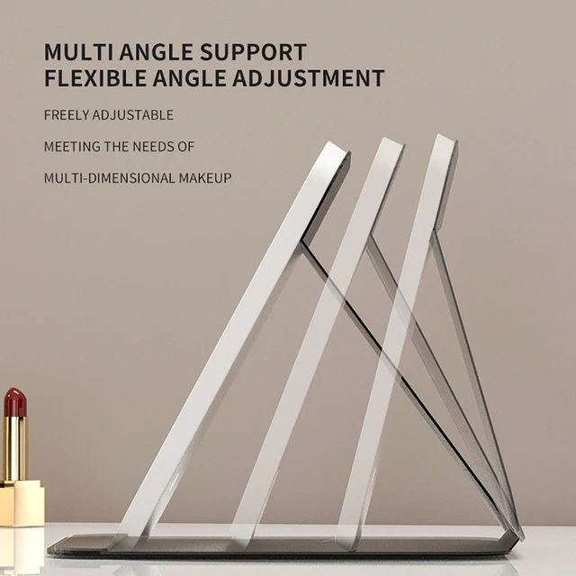 Miroir de maquillage LED à intensité variable, 3 couleurs, avec écran tactile, pliable, cosmétique, table rechargeable, pour voyage et usage domestique 5
