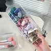 1 Transparent Plastic Cosmetic Storage Box with Cover, No Power Required, Dust-proof Storage Brush, Sponge, Lipstick 6