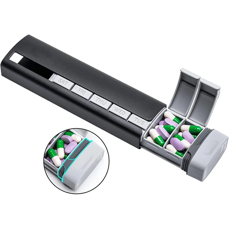 Premium Aluminum Alloy 7-Day Pill Organizer - Durable, Portable Medication & Vitamin Storage Case