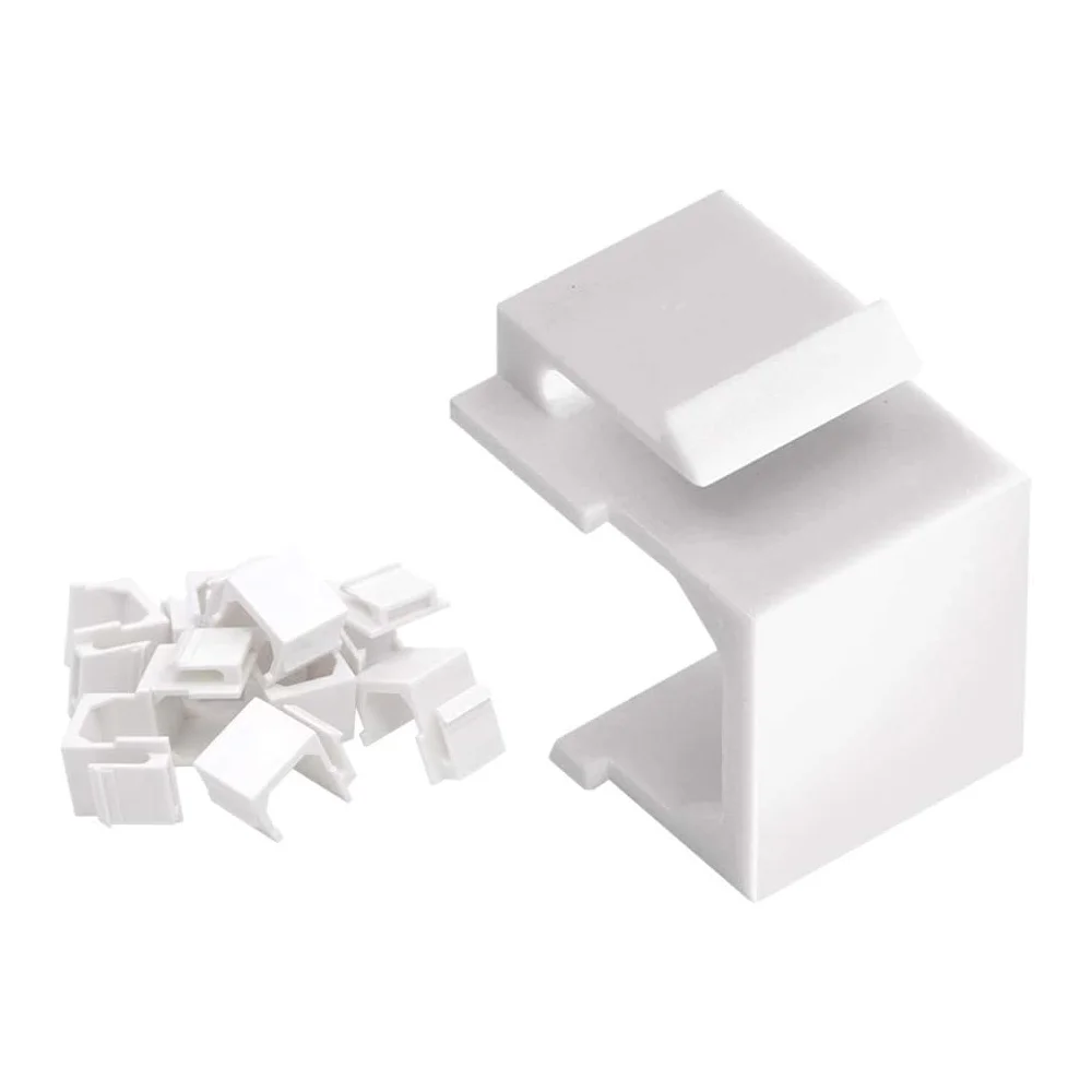 30-Pack Blank Keystone Jack Inserts for Keystone Wall Plate and Patch Panel-White