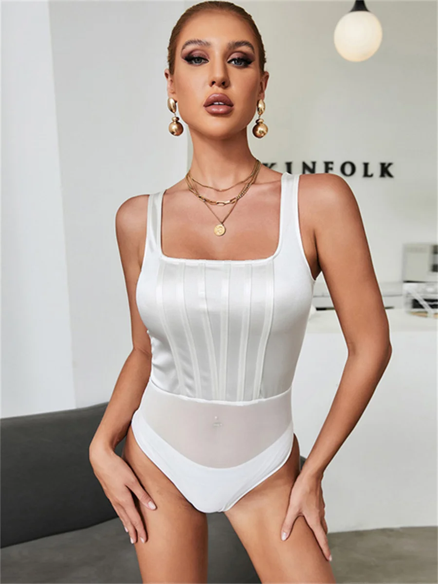 

Bodysuit Women Sexy Slim Sleeveless Bandage Body Feminino Rompers Overalls Sexy Bodycon Jumpsuit AA4275