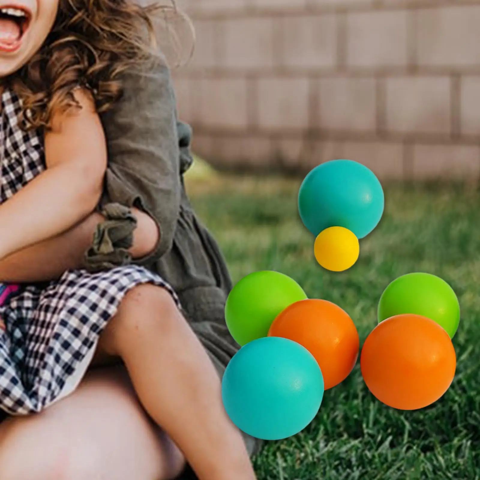 7 Pieces Outdoor Balls Kids Wooden Different Sizes for Playground