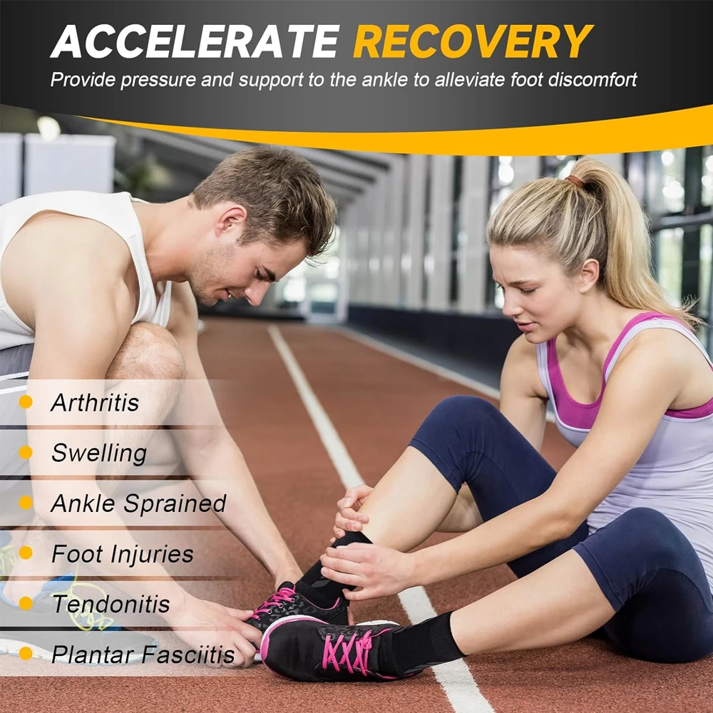 1PCS Ankle Compression Sleeve for Men Women-Plantar Fasciitis,Arch Support Socks,Stabilizing Ankle Brace for Sprains,Arthritis
