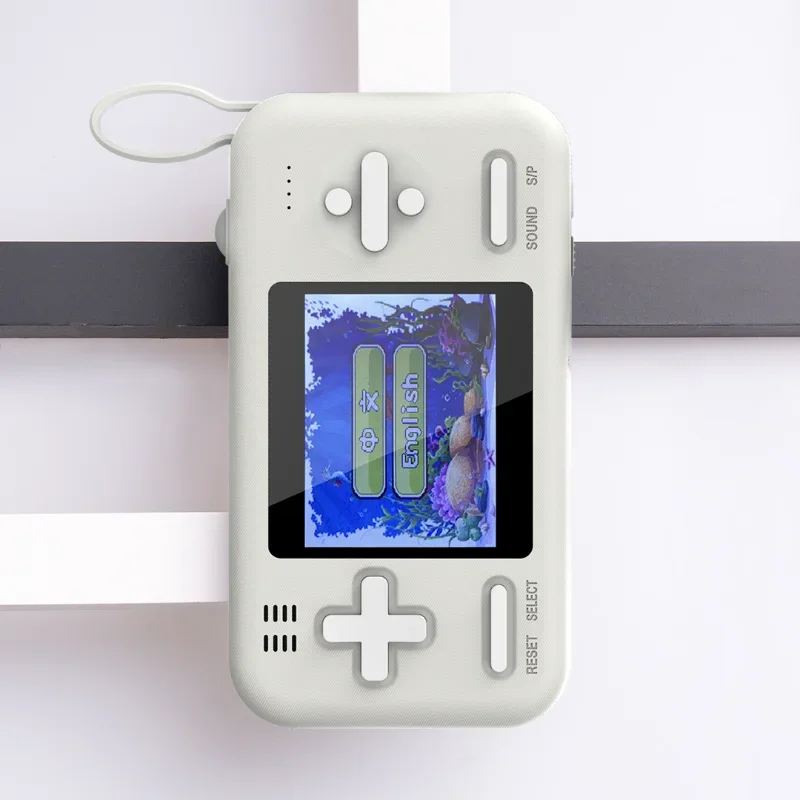 휴대용 게임 콘솔 8000mah 보조베터리 2 in 1 고속 충전기(충전 케이블 포함) 레트로 향수 416 게임 내장 2.8인치 화면
