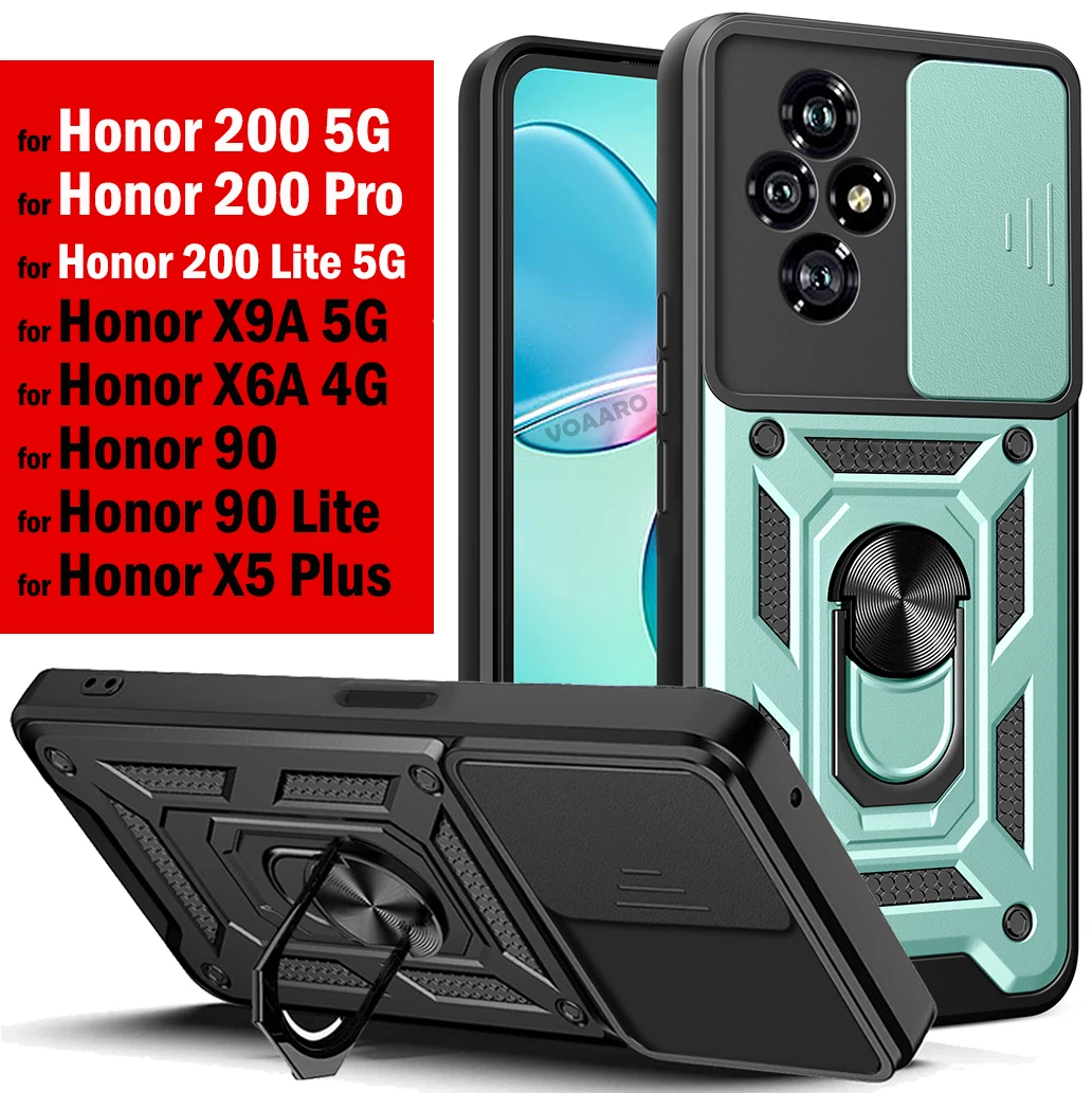 غطاء حماية Honor 200 Pro 5G حلقة مغناطيسية عدسة منزلقة