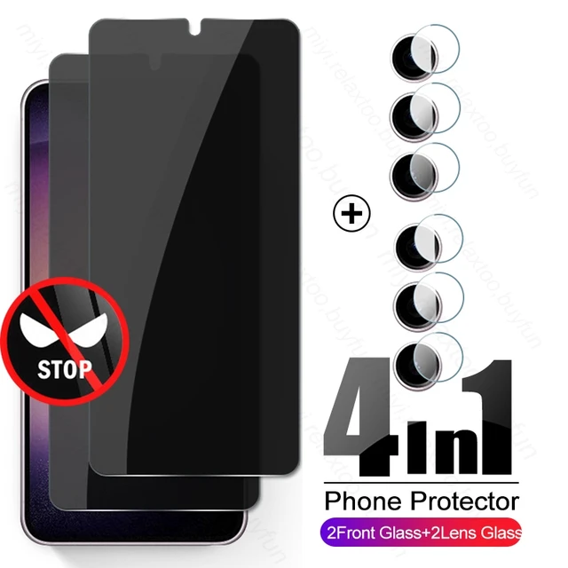 4In1 Confidentialité Verre Trempé Pour Samsung Galaxy S23 Caméra