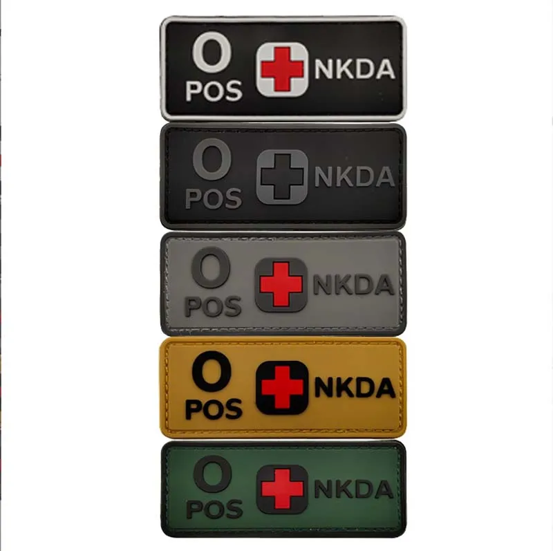 10*4CM PVC Gummi Embleme Blut Typ A+ B+ AB+ O+ POS NKDA Militärische Taktische Abzeichen Haken und Schleife Patches Für Helm, Rucksack – Detail 7