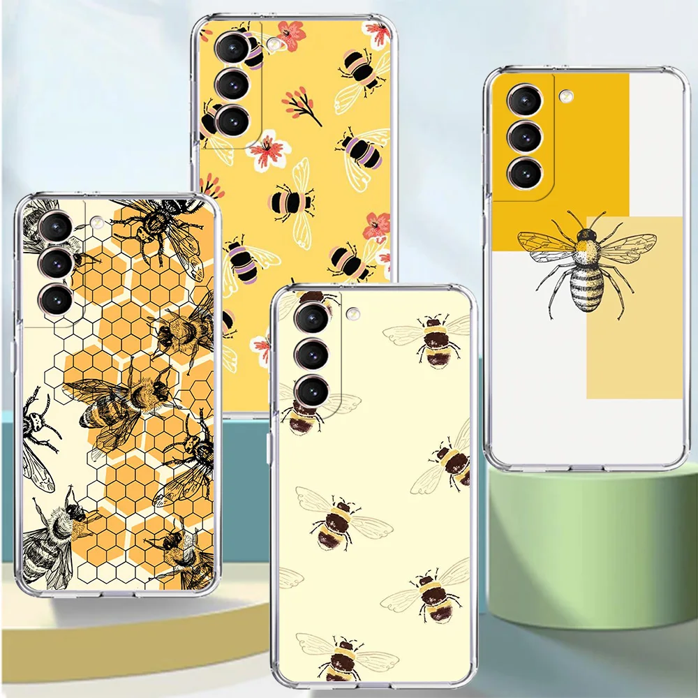 

Honeybee Image Transparent Fashion Case For Samsung Galaxy S20 FE S23 S22 S21 Ultra S10 S9 S8 Plus S10e Phone Cover
