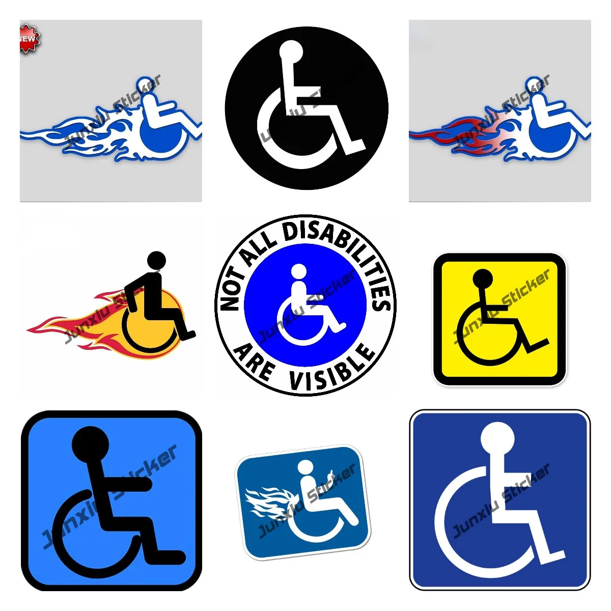 Handicap Color Vinyl Decal Sticker Waterproof Car Window Disabled
