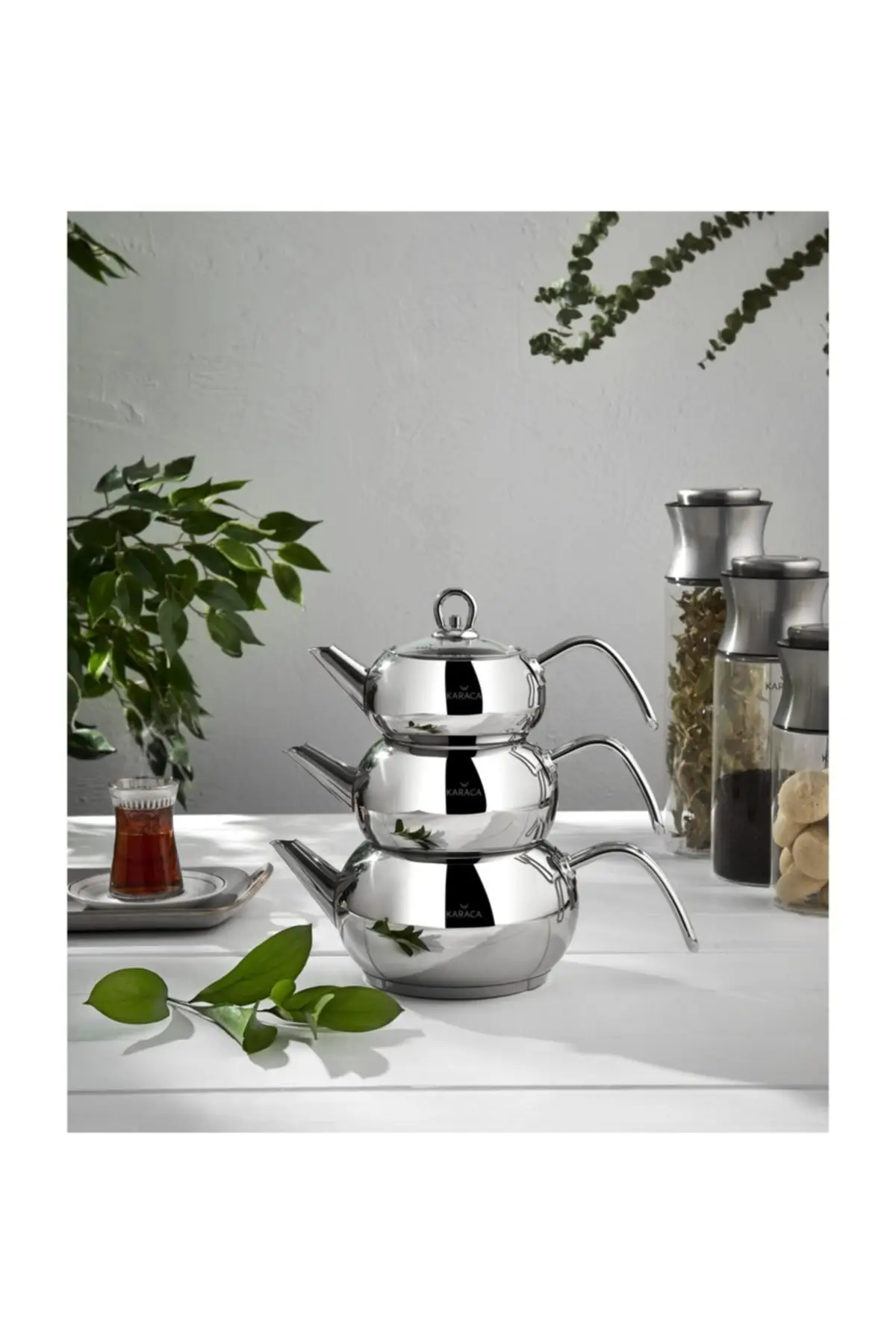 KARACA Retro Enamel Cream Teapot CAYDANLIK - AliExpress