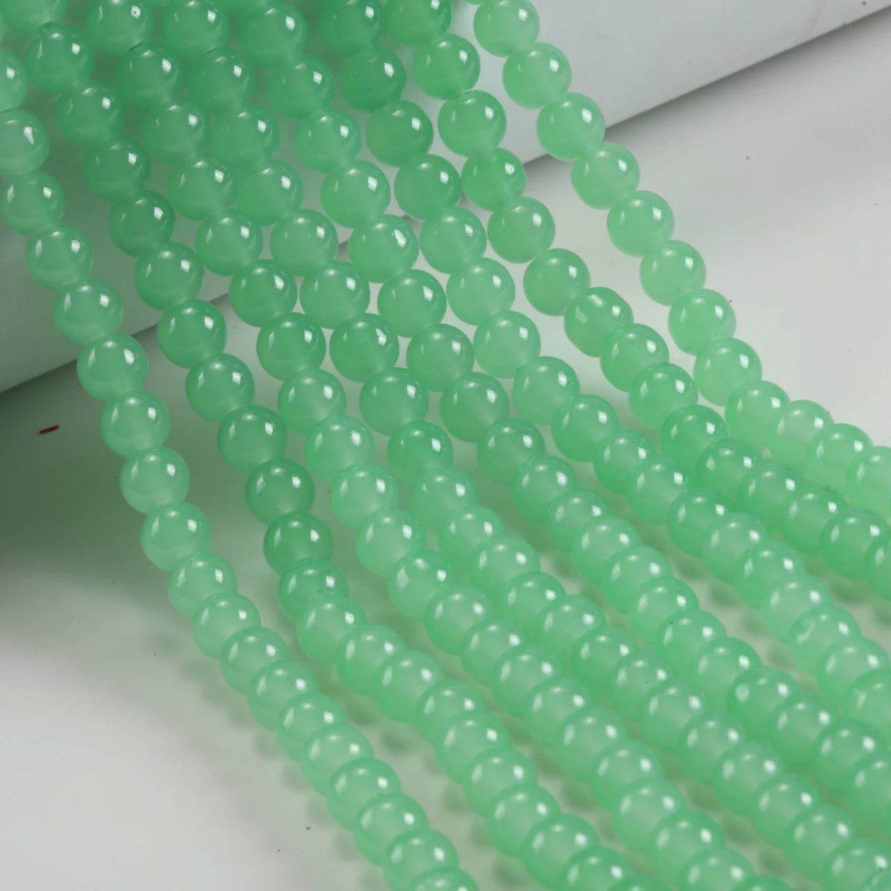Light Lake Blue Glass Beads for Jewelry Making and Crafts, 8mm Round Beads (Bulk Pack)