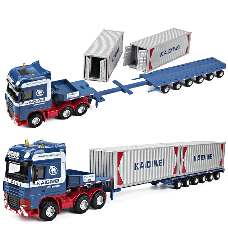 1/50 Diecast Urban Container Transport Car Model Lega Metal Engineering Transport Truck Vehicle Semi Trailer Car Model Kids Toy