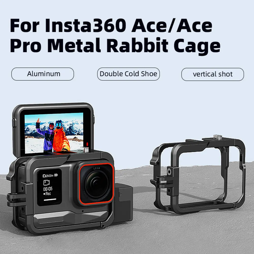 금속 토끼 케이지 퀵릴리즈 보호 쉘, 낙하 방지 카메라 프레임 케이스, Insta360 Ace/Ace Pro 스포츠 카메라용