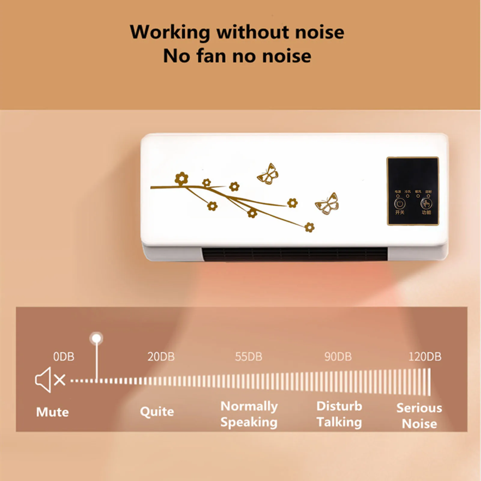 Wall Heater and Air Conditioner Combo 2 in 1 Electric Cooling and Heating Machine Remote Control for Bedroom