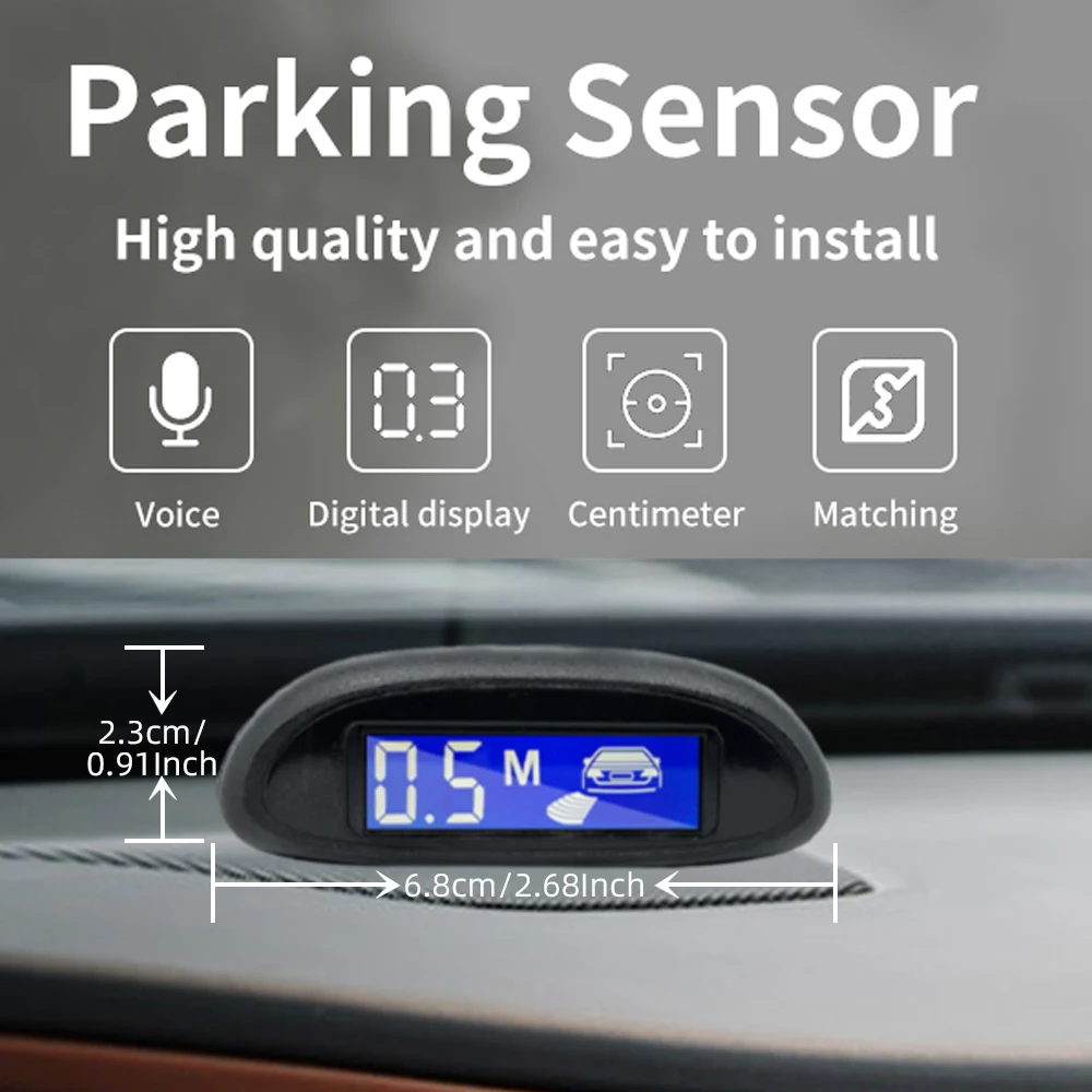 Sensor De Aparcamiento Coche Con 4 Sensores Y Pantalla Lcd