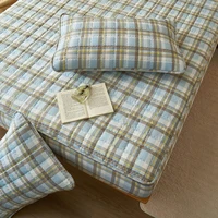 High-Quality Quilted Plaid Mattress Cover,Mattress Protector,- Antibacterial, Breathable,Comfortable for Fresh Sleep Experience 4