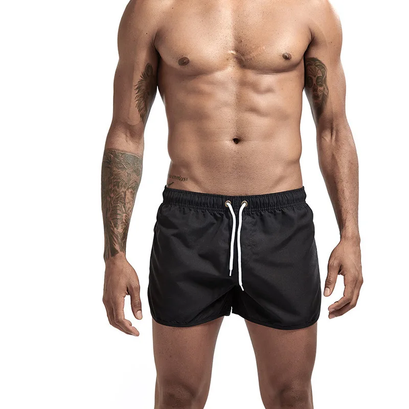 Men Summer Shorts High Elastic Waist Drawstring Beachwear