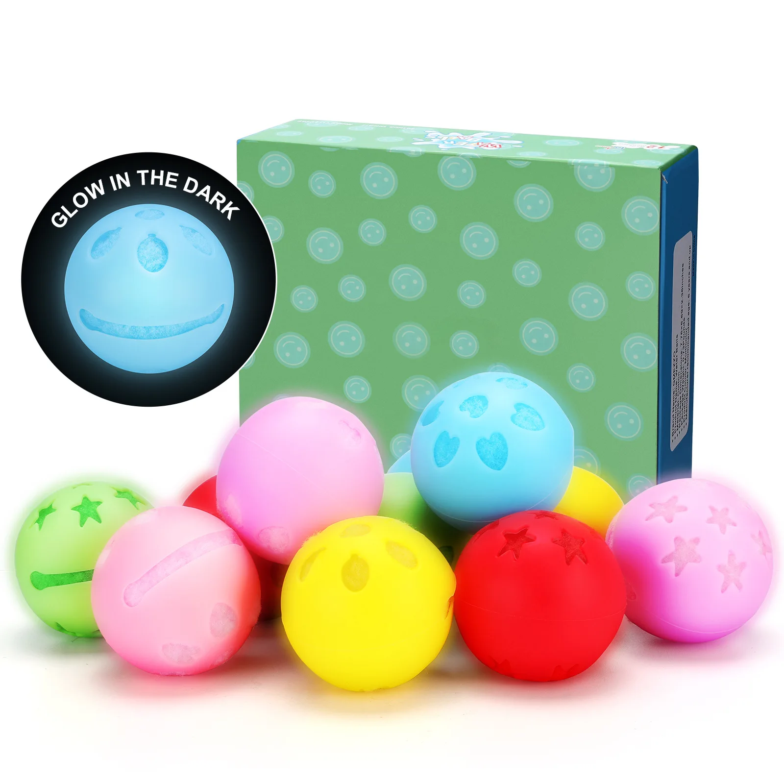 6 Pcs Reusable Water Balloons, Latex-Free Soft Silicone Water Splash Ball, Silicone Surround Ball Noctilucent Ball